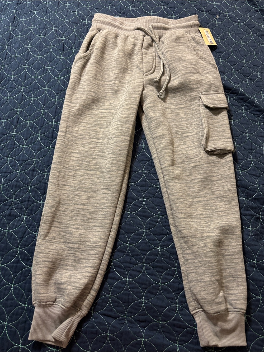 Kids Heather Gray Cargo Jogger Sweatpants